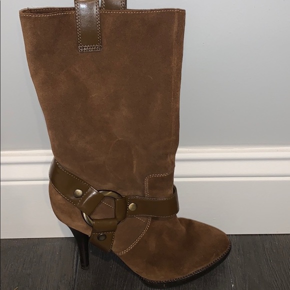 BCBGeneration Sirlo Brown Suede Midi Boots 6.5 - Picture 7 of 10